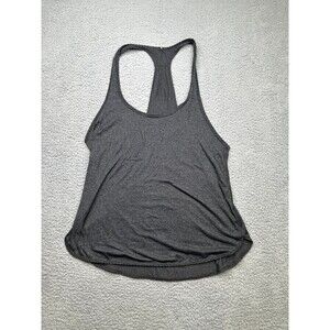 Lululemon Women's 6  Singlet Tank Top Racerback Shirt Heathered Gray Striped
